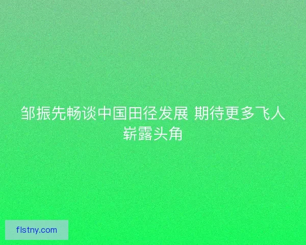邹振先畅谈中国田径发展 期待更多飞人崭露头角