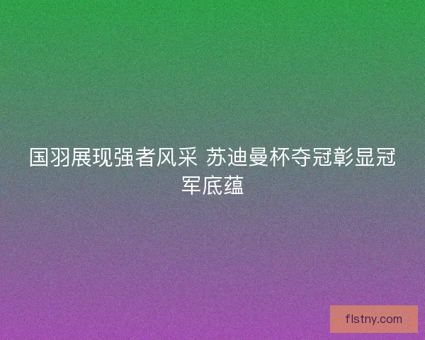 国羽展现强者风采 苏迪曼杯夺冠彰显冠军底蕴