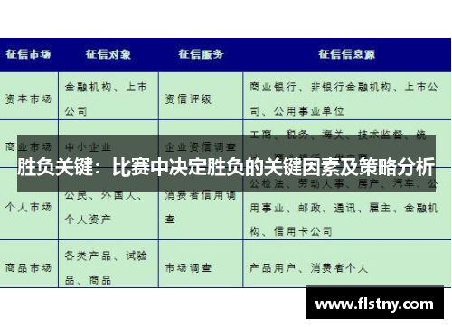 胜负关键：比赛中决定胜负的关键因素及策略分析