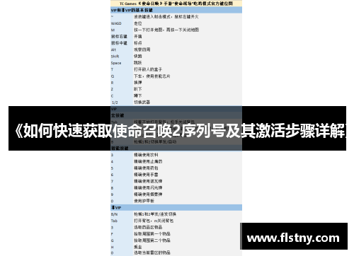 《如何快速获取使命召唤2序列号及其激活步骤详解》